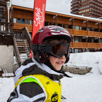 La Plagne - 11-17 March 2013 / Oscar getting ready for his second day at the ski school...