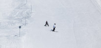 La Plagne - 11-17 March 2013 / Oscar and Jess skiing on the blue run...