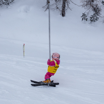 La Plagne - 05 February 2014 / Alana on the ski lift...