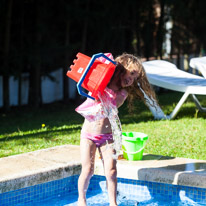Begur - 27 August 2014 / Alana emptying the pool...