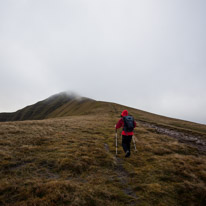 Brecon - 22 November 2014 / Jess walking in the clouds