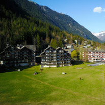 Chamonix - 08 April 2017 / Our hotel from the drone